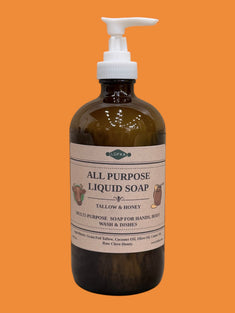 Natural All Purpose Liquid Soap Tallow and Honey